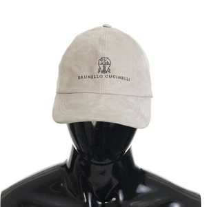 BRUNELLO CUCINELLI 920$ hellgraue Wildleder-Baseballmütze mit gesticktem Logo - Bild 1 von 8