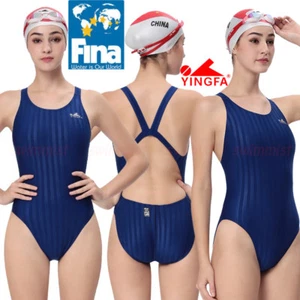 FINA APPROVED YINGFA 982-2 WOMEN'S COMPETITION RACING SWIMWEAR XL US MISS 4-6 32 - Picture 1 of 2