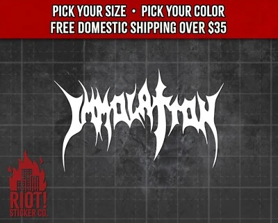 Calcomanía de inmolación para pegatina con logotipo de banda de coche para computadora portátil Death Metal Foto 1 de 4