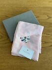 Pale Pink with Metallic Silver Bee Print Scarf, and Bee Brooch - In Gift Box