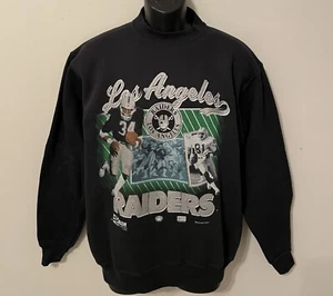 Vintage 1990 LOS ANGELES RAIDERS SALEM SPORTSWEAR Sweatshirt NEW Old Stock MED - Picture 1 of 5