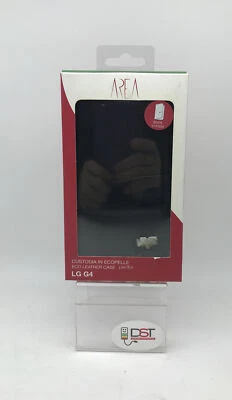 Cover case Area  a Libretto Per LG G4  Rigida Similpelle Nera - Immagine 1 di 3