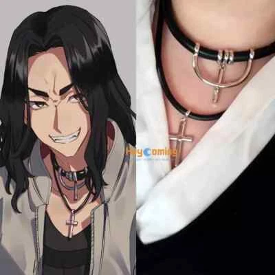 Tokyo Revengers Keisuke Baji Necklace Pendant Leather Collar Cosplay Jewelry - Image 1 of 4