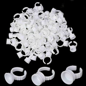 100x Pigment Rings Tattoo Ink Cup Makeup Ring Glue Holder Permanent Microblading - Picture 1 of 15