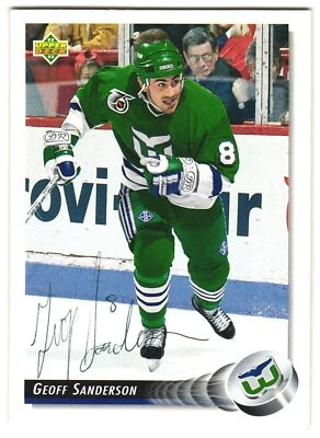 Geoff Sanderson 1992 Upper Deck  #293 Hartford Whalers Autograph Card - Image 1 of 2