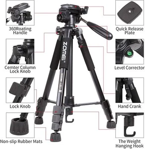 Zomei Professional Camera Tripod Monopod Stand DSLR Ball Head Mount Flexible - Picture 1 of 11