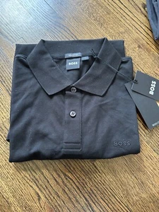 Boss Hugo Boss - Polo Negro Ligero Manga Corta Algodón XL - Imagen 1 de 5