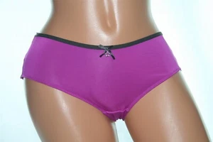 Shiny Dark Pink Brief Panty with Grey Waistband, Bow and Star Charm Size S - Picture 1 of 3