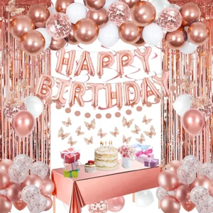 Rose Gold Happy Birthday Party Decorations for Women, Happy Birthday Banner for - Picture 1 of 12