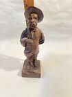 Vintage Hand Carved Wooden Figure of a Man in Hat