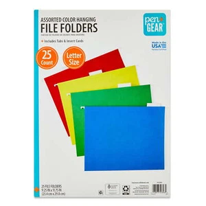 Pen+Gear Letter Size Hanging File Folders, Assorted Colors, 25 Count - Picture 1 of 3