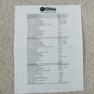 Rocky Mountain PINBALL SHOWDOWN & Gameroom EXPO 2012 Schedule of Events Program - Picture 1 of 7