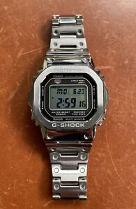 Casio G-Shock Full Metal Bluetooth Silver Edition Digital Mens Watch GMWB5000D-1