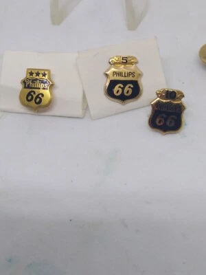 3 prendedores de solapa vintage de oro amarillo de 10 quilates Phillips 66 premio al empleado, 3 años, 5 años, 10 años  Foto 1 de 4