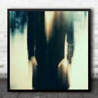 Shadow Man Graphic Coat Blur Sunlight Contrast Shadows Square Wall Art Print