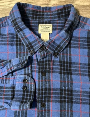 Camisa LL Bean Scotch Franela a Cuadros Abotonada Talla 3XLT Alta, 228066 Foto 1 de 4