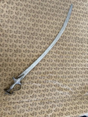 Fine 18th/19th C, Indian Multi-Fullered Iron Hilted Tulwar, Maker Stamped Blade - Image 1 of 4