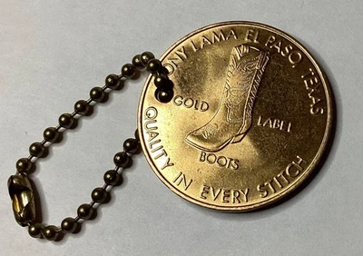 BOTAS “MÁS DE SETENTA AÑOS” VINTAGE TONY LAMA EL PASO, TEXAS GOLD LABEL LLAVERO Foto 1 de 3