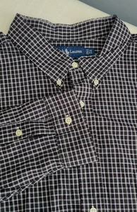 Ralph Lauren Shirt Men's 3XB Big Black White Plaid Button Down Cotton Pony - Picture 1 of 13