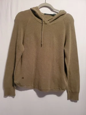 Lauren Ralph Lauren толстовка с капюшоном вафли трикотажа оливковый зеленый размер большой длинные рукава логотип - Изображение 1 из 4