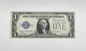 1928 Silver Certificate $1 Blue Seal Funny Back One Dollar Bill US Currency - Picture 1 of 6