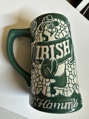 Taza de cerveza vintage Hamm’s O’Hamm’s Salutes The Irish Foto 1 de 4