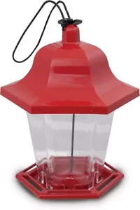 Alimentador para pájaros Songbird Lantern, rojo, 8 pulgadas de alto 6 pulgadas de ancho en la parte superior - Imagen 1 de 4