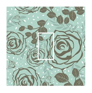 Duck Egg Blue Modern Rose Floral Light Switch Vinyl Sticker Cover Skin Decal - Picture 1 of 1