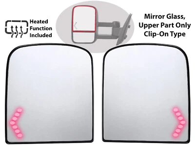 For GM Pickup SUV 2007- 2014 Upper Tow Mirror Glass Signal Light Right Left Pair - Image 1 of 4
