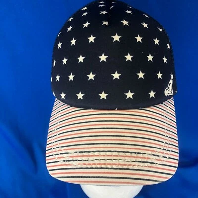 Gorra de camioneros Roxy "Stars & Stripes" roja/blanca/azul tejida corona/malla trasera para damas Foto 1 de 4