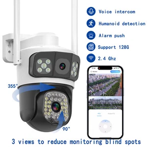 Wireless IP Camera WIFI Outdoor 4K CCTV PTZ Smart Home Security IR Cam Dual Lens - Picture 1 of 12