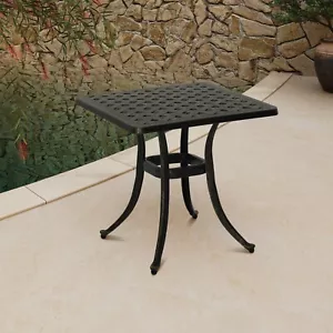 Clihome Outdoor 21 Zoll Aluminiumguss Beistelltisch Garten Hinterhof Beistelltisch, Bronze - Bild 1 von 8