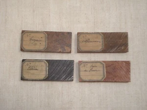 4 Échantillons de BOIS ANCIENS de Menuisier/Ébéniste avec Étiquette - Foto 1 di 11
