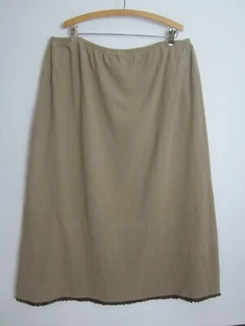New Chalet Womens Plus 3X Taupe Beige Cotton Waffle Weave Knit Long Skirt NWT - Picture 1 of 8
