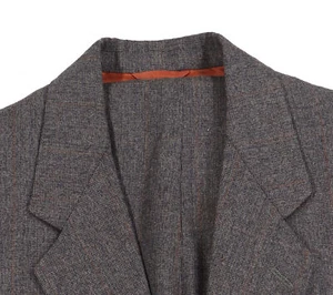 Men's 36 R Bespoke Brown Check Tweed 100% Wool Tailored Jacket Pants Winter Suit - Picture 1 of 22