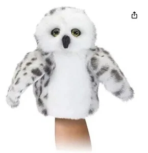 Folkmanis Little Snowy Owl Little Puppet, White, Gray, Black, new - Picture 1 of 5