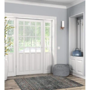Linon Washable Buford Polyester 3'x5' Rug in Teal Blue - Picture 1 of 18
