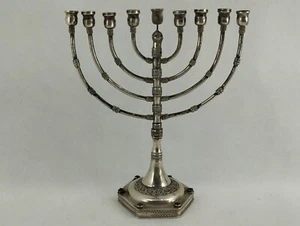 Judaica kleine Chanukka Menora selten Vintage Israel Made Silber 925 - Bild 1 von 11