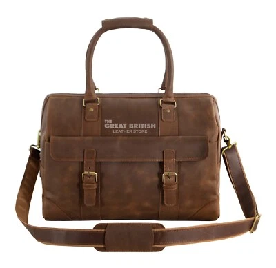 Holdall Crazy Horse Vintage Leather Weekend Bag Travel Luggage Duffle Sports Bag - Image 1 of 4