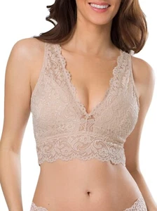 Smart & Sexy Womens Signature Lace Deep V Bralette, Style-SA874, Buff, Large - Picture 1 of 2
