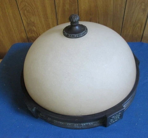 Metropolitan Catalonia Ceiling Flushmount Light Fixture Aged Bronze N6210-26 Cover
