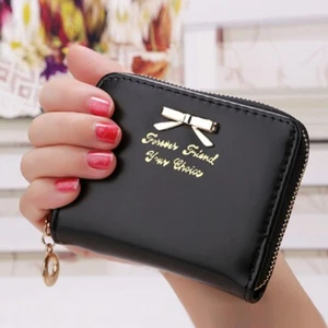 Women Bowknot Small Coin Purse Card Zipper Wallet Holder Mini Bag Handbag Clutch - Picture 1 of 24