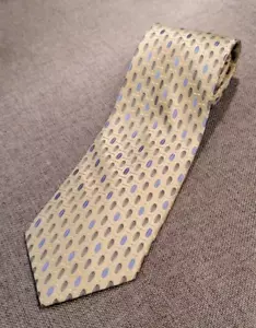 Burma Bibas Long Neutral Tie - Tan and Blues - 60" length, 4" width - Picture 1 of 11