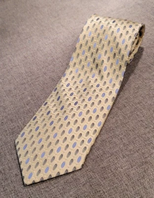 Burma Bibas 中性长领带 - 棕褐色和蓝调 - 60 英寸长,4 英寸宽 — 第 1/4 张图片