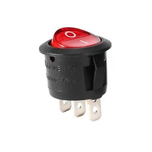 3 Terminal SPST 2 Position I/O Mini Round Button Toggle Light Rocker Switch AC - Picture 1 of 6