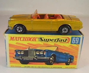 Matchbox Superfast Nr. 69 Rolls Royce goldmetallic graue Bodenplatte H-Box #1088 - Bild 1 von 1