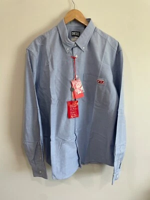 Diesel Logo Men's Blue Denim Shirt Size XL Button Down AUTHENTIC - Image 1 of 4