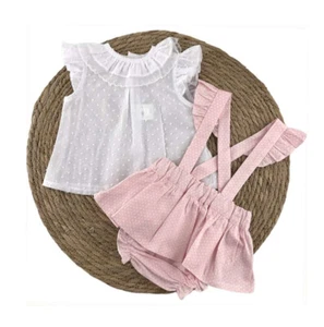💗 BABY GIRLS SPANISH SUMMER BLOUSE & KNICKER SKIRT SET 6, 12, 18 MONTHS BNWT - Picture 1 of 1