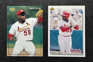 1992 Upper Deck Minor League Dmitri Young 2-card lot - #PY7 + #274 - Cardinals - Picture 1 of 5
