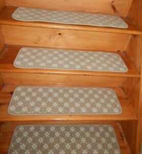 13 = Step 9" x 30" + Landing 27" x 30" Stair Treads  Woven Wool Carpet